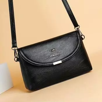Authentic Leather Tactile Feel Bag 2024 Crossbody New Women s Bag Fancy Temperament Wild Shoulder Bag Mother Bag Large Capacity Black