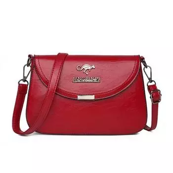 Authentic Leather Tactile Feel Women s Bag 2024 New Arrival Shoulder Messenger Bag Small Bag Women s Fashion All-Match Middle-Aged Mom Bag Fashion Red