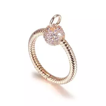 Authentic S925 Silver Moments Small Pave O Pendant for Necklace DIY Jewelry Rose & Clear CZ