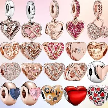 Authentic S925 Sterling Silver Love You Mom Infinite Heart Charm Fit Fashion 3mm Bracelet Diy 925 Silver Jewelry Girls Gifts
