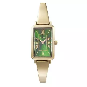 Authorized Distributor Matou Watch Tsuki Gekka Square Gold Green mw003003 [MATOW] Women s