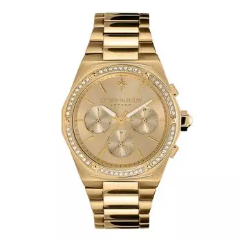 Authorized Distributor [OLIVIA BURTON] Olivia Burton Watch Ladies ob24000103 Sports Luxe 38mm Hexa Multifunction Champagne & Gold Bracelet Watch