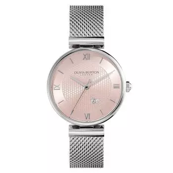 Authorized Distributor [OLIVIA BURTON] Olivia Burton Watch Women s ob24000095 Signature 36mm Minima Bee T Bar Soft Brushed & Silver Mesh