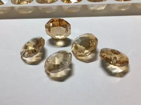 Аутлет Ловец солнца AAA Восьмигранное стекло 14 мм Спейсер для DIY 100 бусин, Восьмигранный, Люстры, Шторы, (Шампанское золото)