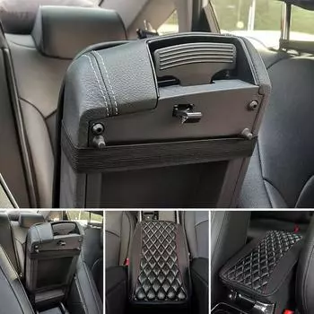 Auto Armrest Cushion Cover Leather Center Console Box Protector Accessories Pad Car Padding Arm Universal Rest Car Soft Int G1R9 красный