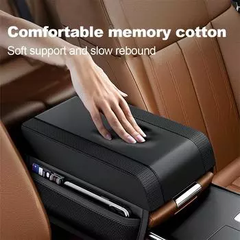 Auto Armrest Pillow with Organizer Driving Hand Arm Rest Pad Phone Holder Arm Rest Extender Car Armrest Box Mat Auto Accessories чёрный