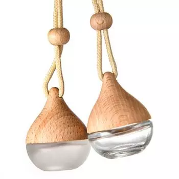 Auto Aromatherapy Fragrance Pendent Bottle Perfume Diffuser Automotive Decoration Car Hanging Glass Bottle Empty Perfum