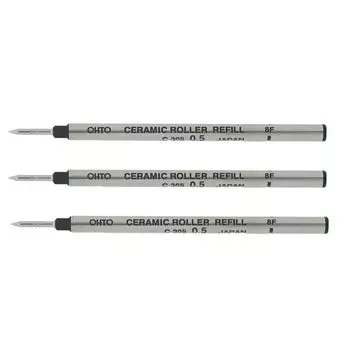 Auto ballpoint pen refill black black set of 3 water-based 0.5 C-305