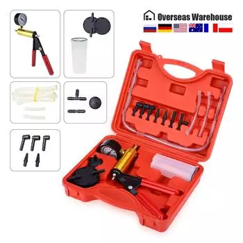 Автомобильный ручной вакуумный насос для прокачки тормозов, портативный прочный ремонтный набор 2 в 1, прочный алюминиевый вакуумный манометр CHINA