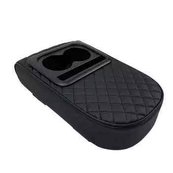 Auto Center Console Armrest Cushion With 2 Cup Holder Elbow Support Armrest Pad Portable Car Amrest Pillow Cover Height Pad