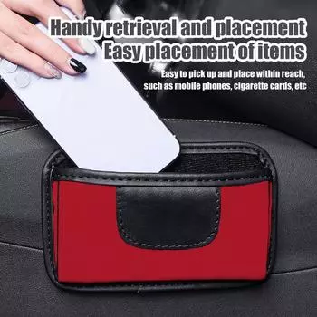 Auto Door Pocket Organizer Car Sticky Storage Bag Adhesive Door-Side Storage Pouch Artificial Leather For Center Console Items