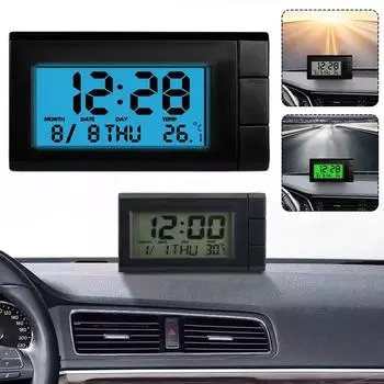 Auto Electronic Watch Thermometer Temperature Display Self-Adhesive LCD Digital Car Car Display Clock Clock Ornaments C7V8 красный
