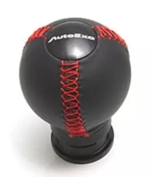 Auto Exe NDA5V9050 Leather Shift Knob Stick Shape Genuine Leather MT Car Black Stitching