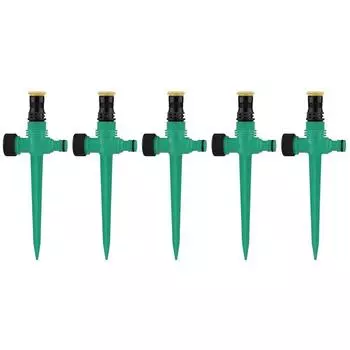 Auto Irrigation System 5pcs 360 Degree Rotation Household Sprinkler System Corrosion Resistant Easy Install for Garden Lawn зелёный