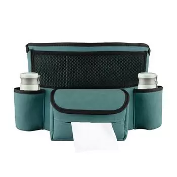 Auto Middle Seat Hanging Bag Leather Central Control Between Seats Tissue Box Large Capacity Car Seat Middle Storage Bag светло-коричневого