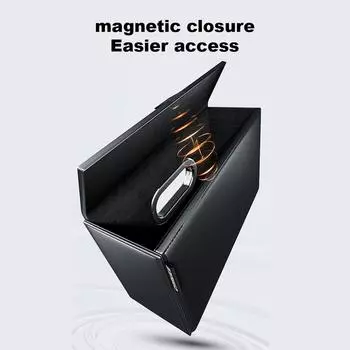 Auto Seat Back Hanging Tissue Box PU Leather Car Armrest Tissue Box Car Mounted Sunshade Tissue Box Holder чёрный