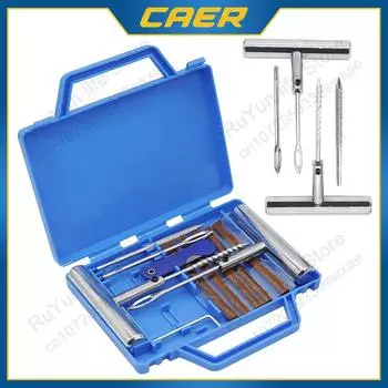 Auto Tire Repair Kit Heavy Duty Tubeless Tire Car Van Motorcycle Puncture Professional Repair Kit Plug Emergency Tyre Repair Set