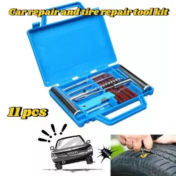 Набор для ремонта автомобильных шин Инструменты для ремонта проколов Автомобильный фургон Мотоцикл Велосипед Аварийный комплект для ремонта сверхпрочных бескамерных шин Набор инструментов для заклепок