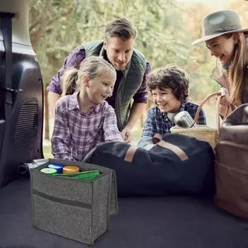 Auto Trunk Organizer Car Trunk Storage Organizer For Groceries Car Storage Organizer Multifunctional Wear Resistant For Tool чёрный