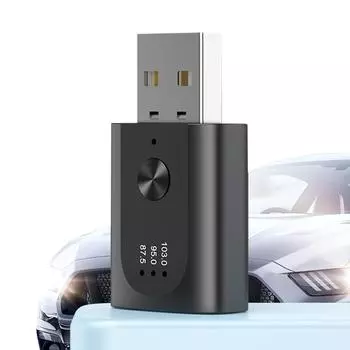 Auto Wireless Audio Bluetooth-Compatible Handsfree Call Wireless Music Audio Receiver Adapter with LED Display for Car FM Radio