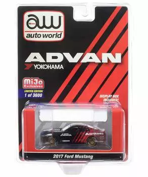 Auto World 2017 Ford Mustang ADVAN Yokohama красно-черный лимитированная модель из 3600 деталей, литая модель автомобиля 1/64 красный