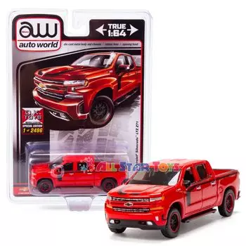 Auto World CP7918 2019 Chevrolet Silverado LTZ Z71 Red Limited Edition 2496 деталей Всемирная литая модель автомобиля 1/64 красный