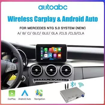 AUTOABC Wireless CarPlay Android Auto для Mercedes Benz ABCE Class GLA CLA CLE W205 W176 C117 W246 W167 NTG5.0 Mirror Link