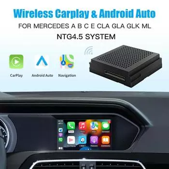 AUTOABC Wireless Carplay подходит для Mercedes Benz ABCE CLA GLA GLK ML Sprinter NTG4.5 Becker Module Android Auto Navigation чёрный