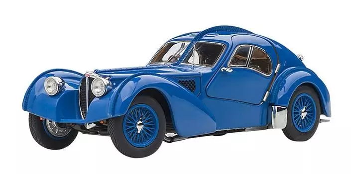AUTOart Bugatti Type 57SC Atlantic 1938 Спицевое колесо Готовый продукт 50947 1/43 Синий/Проволока