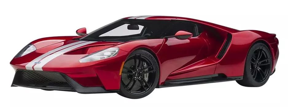 AUTOart Ford GT 2017 Metallic Stripe Готовый продукт 12106 1/12 Красный/Серебристый