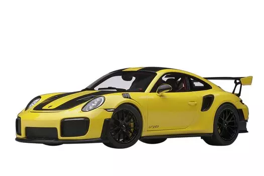 AUTOart Porsche 911 GT2 RS Weissach Package черный готовый продукт 78172 1/18 (991,2) Желтый/Углеродный