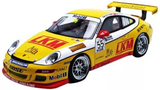 AUTOart Racing Series Porsche GT3 Cup Завершенный продукт 1/18 911(997) 07 #55 (Йебсен) жёлтый