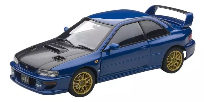 AUTOart Subaru Impreza 22B STi Version Black Bonnet Готовый продукт 1/18 Синий/Карбон синий