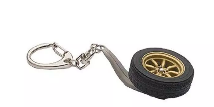 AUTOartDESIGN 8 spoke wheel key chain finished product (gold)