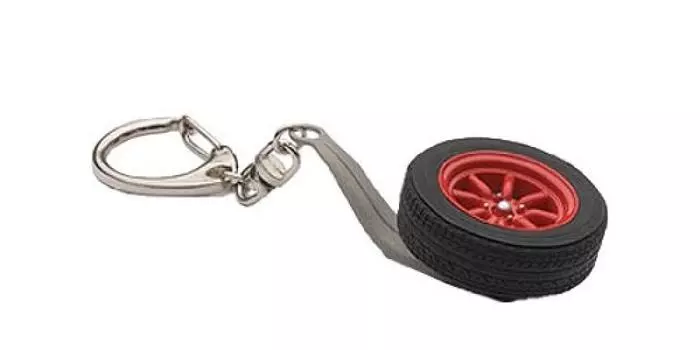 AUTOartDESIGN брелок для ключей с 8 спицами и колесом, готовый продукт (красный)