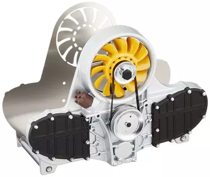 AUTOartDESIGN Держатель для письма с воздушным охлаждением двигателя, желтый, готовый продукт