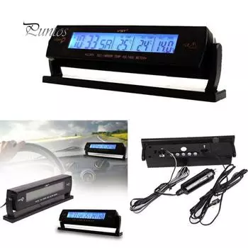 AutoCar Температура Часы Цифровой ЖК-термометр Измеритель Монитор Сигнализация