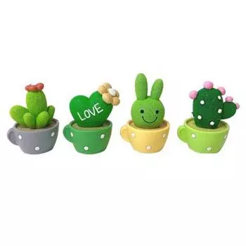 Аксессуары для автокрева, приборная панель Nohohon Cactus, набор из 4 украшений для автомобиля AC-AC04, корейские аксессуары для автомобилей