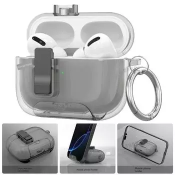 Automatic Bounce Cover Protective Case 24 Earphone Transparent Anti-Lost and Anti-Fall Soft Case 4 Generation Creative Dustproof Earphone Sleeves Apple AirPods 4 Black