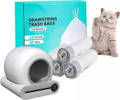 Automatic cat toilet meomeo cat toilet garbage bag 50 x 45cm (4 packs/60 pieces)