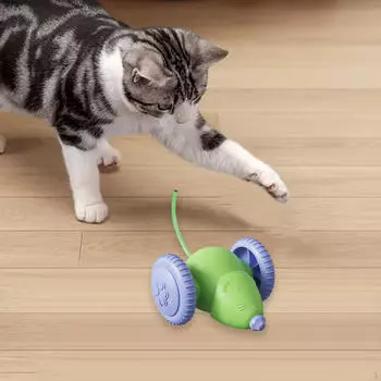Automatic Cat Toy Mice Moving Self Righting Mute Gift Lightweight Pet Supplies Compact зелёный