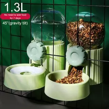 Automatic Dog Cat Feeder Cage Hanging Pet Bowls Pet Water Dispenser Dog Water Bottle Food Container Dispenser Bowl for Cat Dog