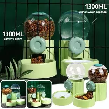Automatic Dog Cat Feeder Cage Hanging Pet Bowls Pet Water Dispenser Dog Water Bottle Food Container Dispenser Bowl for Cat Dog