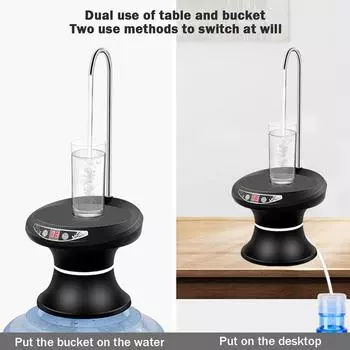 Automatic Drinking Water Bottle Pump Portable Rechargeable Household Water Dispenser 1200mAh Low Noise for Home Kitchen Office