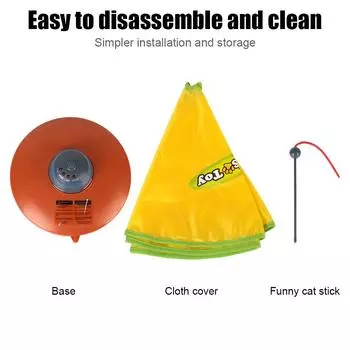 Automatic Electric Cat Toy Plate Interactive Pet Toy For Cat Kitty 4 Speeds Motion Undercover Mouse Fabric Moving Feather