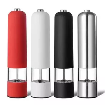 Automatic Electric Pepper Grinder and Salt for Kitchen Gadgets Reusable Mill-Adjustable Spice Crusher Kitchen Seasoning Bottle белый