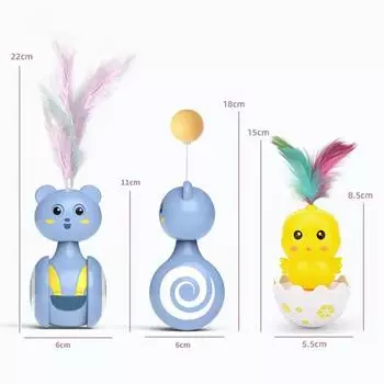 Automatic Feather Cat Teaser Fun Pet Tumbler Toy Cat Interactive Boredom Relief Toys Pet Supplies