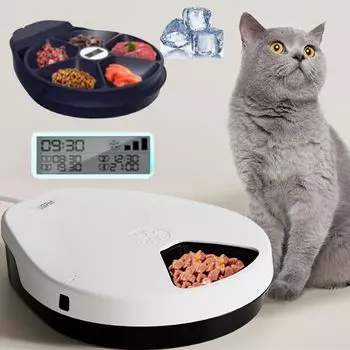 Automatic feeder automatic feeder cat dog feeder cat automatic feeder automatic feeder dog timer type 5 meals compatible with wet and dry food auto