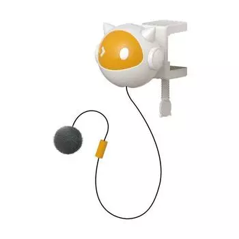 Automatic Funny Cat Toy Ball Electric Funny Cat Stick Self-Hi Cat Relieving Stuffy Retractable Lifting Pet Supplies Cat Walking Artifact White yellow