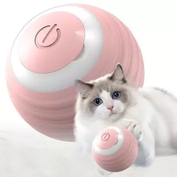 Automatic Moving Bouncing Rolling Ball with LED Lights Self Rotating Ball Rechargeable Pet Exercise Chase Toy for Indoor Cats синий